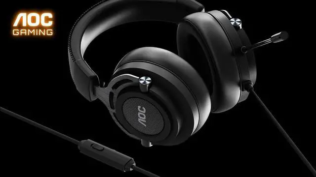 Alt view image 11 of 11 - AOC Gaming GH200 Wired Gaming Headset with 2.0 Stereo Sound, Built-in Detachable Microphone, Premium Protein Leather, Integrated Control Panel and 3.5 mm Cable Connection
