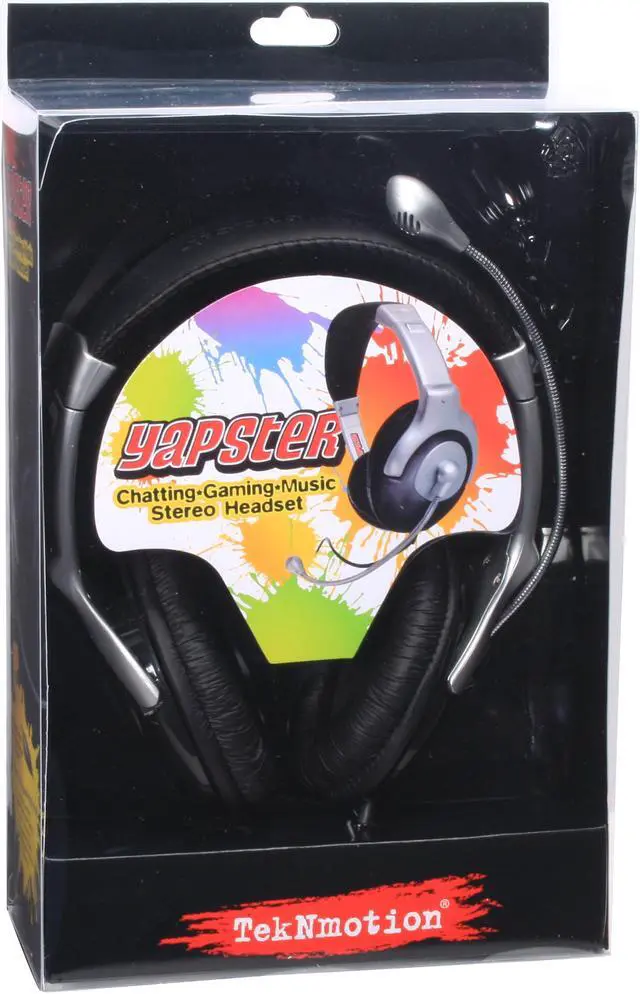 Alt view image 8 of 8 - TekNmotion TM-YB100A 3.5mm Connector Circumaural Black Yapster Universal Gaming Headset