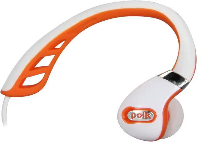 Alt view image 2 of 6 - Polk Audio UltraFit 3000 In-Ear Canal Sports Headphones with iPod/iPhone Control and Mic (White/Orange)