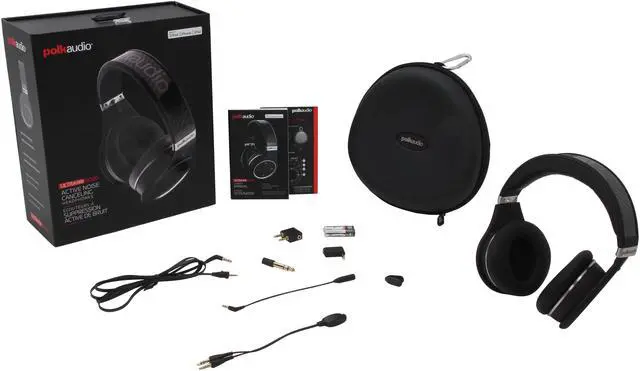 Alt view image 6 of 6 - Polk Audio Black UltraFocus 8000 3.5mm Connector Over-Ear Active Noise Cancelling Headphone w/Apple Controls