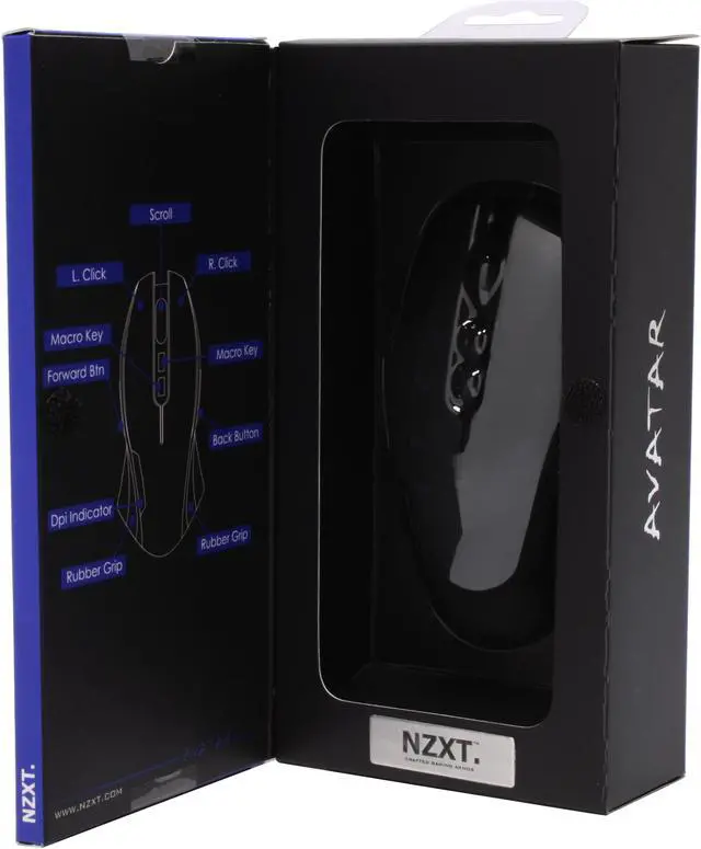 Alt view image 9 of 9 - NZXT AVATAR AVTR-001BL Black 7 Buttons USB Wired Optical Gaming Mouse