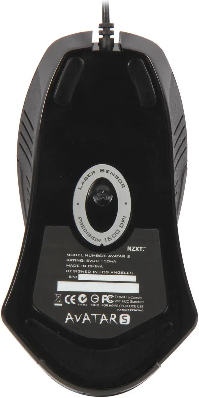 Alt view image 4 of 5 - NZXT Avatar  S "BLACK" Laser Gaming USB Wired 1600 DPI Mouse
