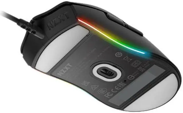 Alt view image 5 of 5 - NZXT Lift - MS-1WRAX-BM - PC Gaming Mouse - Lightweight Ambidextrous Mouse - High-end PixArt 3389 Optical Sensor - 16k Resolution - RGB Lighting - Low-Drag Cable - Black