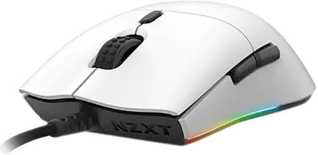 Alt view image 2 of 5 - NZXT Lift - MS-1WRAX-WM - PC Gaming Mouse - Lightweight Ambidextrous Mouse - High-end PixArt 3389 Optical Sensor - 16k Resolution - RGB Lighting - Low-Drag Cable - White