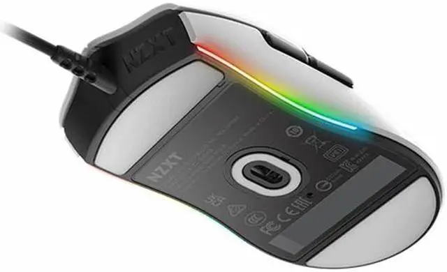 Alt view image 5 of 5 - NZXT Lift - MS-1WRAX-WM - PC Gaming Mouse - Lightweight Ambidextrous Mouse - High-end PixArt 3389 Optical Sensor - 16k Resolution - RGB Lighting - Low-Drag Cable - White