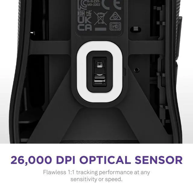 Alt view image 5 of 16 - NZXT Lift 2 Ergo LIGHTWEIGHT Ergonomic Wired Gaming Mouse, optical switches, 26,000 DPI, 8K polling rate, Black