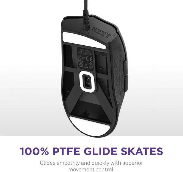 Alt view image 6 of 16 - NZXT Lift 2 Ergo LIGHTWEIGHT Ergonomic Wired Gaming Mouse, optical switches, 26,000 DPI, 8K polling rate, Black