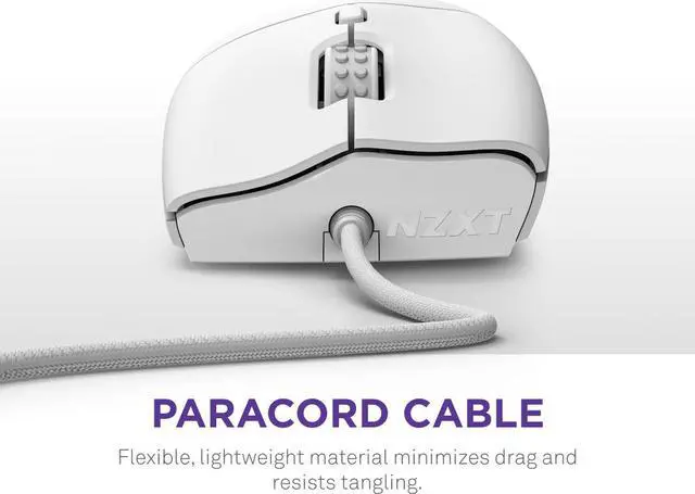 Alt view image 7 of 16 - NZXT Lift 2 Ergo LIGHTWEIGHT Ergonomic Wired Gaming Mouse, optical switches, 26,000 DPI, 8K polling rate, White