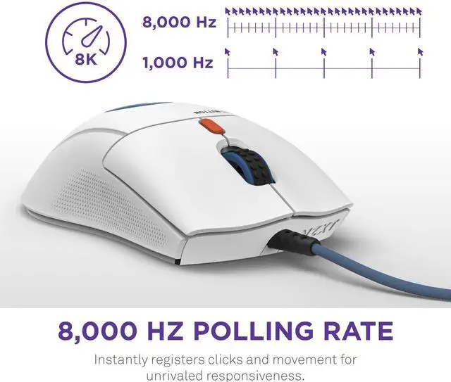 Alt view image 3 of 15 - NZXT Lift 2 Starfield ULTRA LIGHTWEIGHT Symmetrical Wired Gaming Mouse, 26,000 DPI, 58g, White