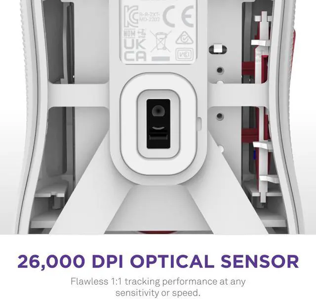 Alt view image 5 of 15 - NZXT Lift 2 Starfield ULTRA LIGHTWEIGHT Symmetrical Wired Gaming Mouse, 26,000 DPI, 58g, White
