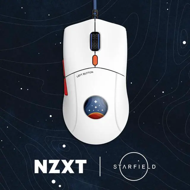 Alt view image 9 of 15 - NZXT Lift 2 Starfield ULTRA LIGHTWEIGHT Symmetrical Wired Gaming Mouse, 26,000 DPI, 58g, White