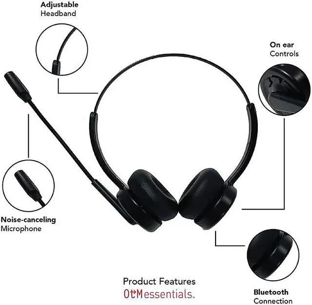 Alt view image 2 of 2 - Centon OB-A6A Single Ear Over-the-head Headset Bluetooth Wireless Mono Noise Canceling