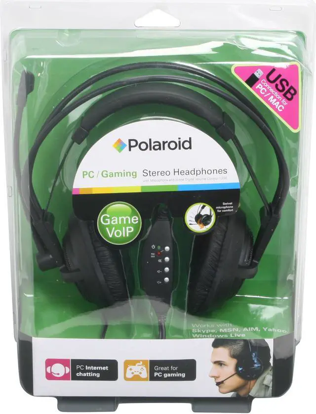 Alt view image 5 of 5 - Polaroid PBM 6100 USB Connector Circumaural PC / Gaming Headset