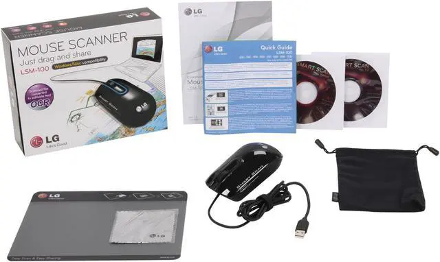 Alt view image 5 of 5 - LG LSM-100 (MCL1ULOGE.CH3MAC) 1200dpi Laser 5 Button  Smart Mouse Scanner