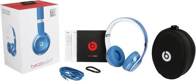 Alt view image 7 of 7 - Beats by Dr. Dre Solo2 Luxe Edition On-Ear Foldable Stereo Headphones - Blue