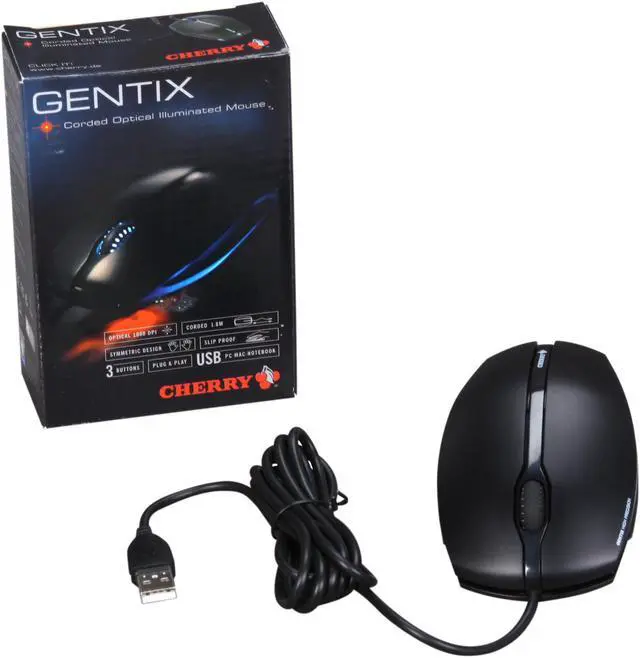 Alt view image 6 of 6 - Cherry Gentix Black 3 Buttons 1 x Wheel USB Wired Optical 1000 dpi Illuminated Mouse