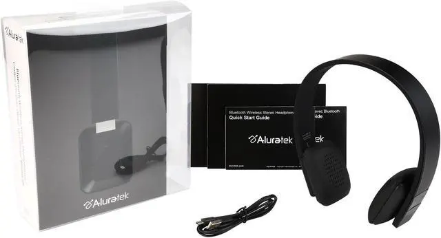 Alt view image 7 of 7 - Aluratek Black ABH04FB Bluetooth Wireless Stereo Headphones