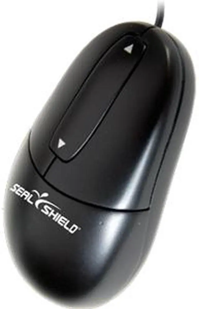 Main image of SEAL SHIELD SM7 Black Seal Glide Scrolling System USB Corded Laser SILVER SURF Mouse - Dishwasher Safe & Antimicrobial