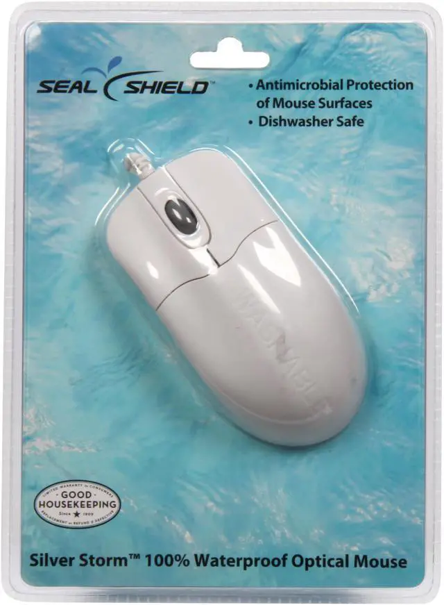 Alt view image 7 of 6 - SEAL SHIELD SILVER STORM Optical Mouse STWM042 White 2 Buttons 1 x Wheel USB Wired Optical Mouse
