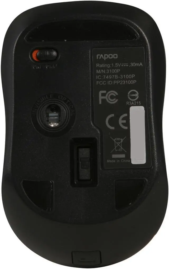 Alt view image 4 of 6 - Rapoo 3100P Blue 3 Buttons 1 x Wheel USB 5GHz Wireless Optical Mouse