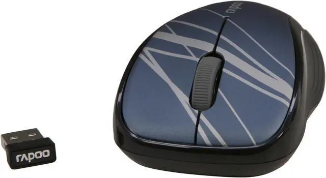 Alt view image 5 of 6 - Rapoo 3100P Blue 3 Buttons 1 x Wheel USB 5GHz Wireless Optical Mouse