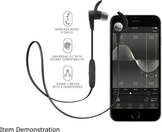 Alt view image 4 of 4 - JayBird X3 In-Ear Wireless Bluetooth Headphones, Blackout, 985-000580
