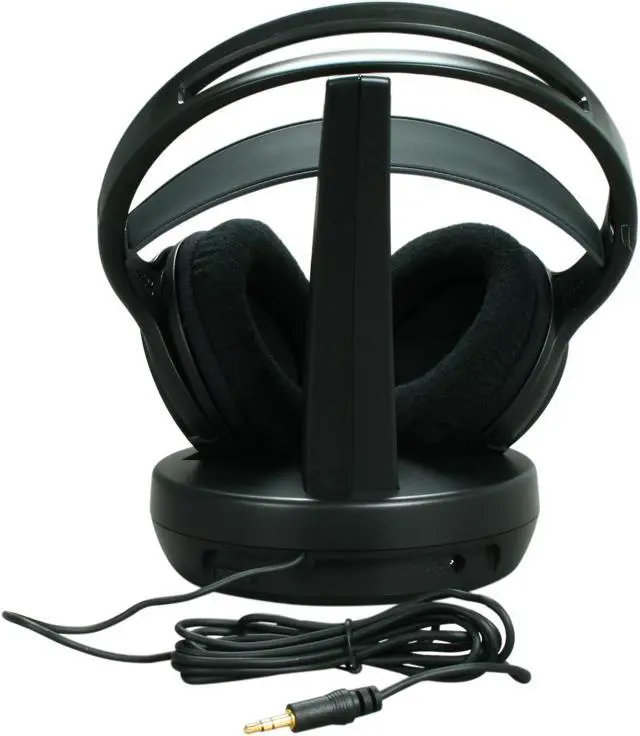 Alt view image 4 of 9 - Audio Unlimited Black SPK-9100 Circumaural 900MHz Classic Wireless Stereo Headphone
