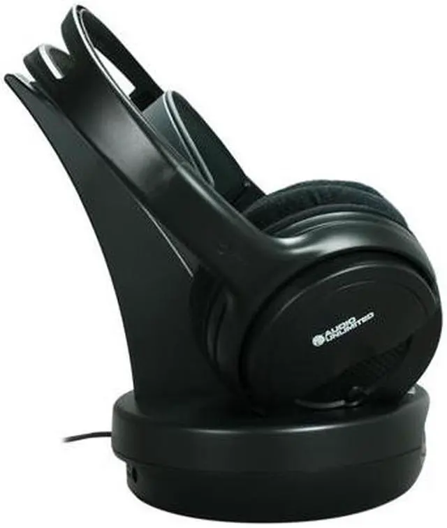 Alt view image 5 of 9 - Audio Unlimited Black SPK-9100 Circumaural 900MHz Classic Wireless Stereo Headphone