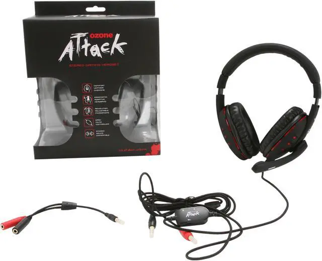 Alt view image 5 of 5 - Ozone Gaming Gear ATTACK 3.5mm x 2 Connector Circumaural Stereo Gaming Headset