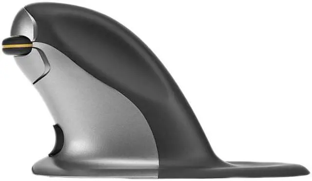 Alt view image 2 of 6 - Posturite Penguin Ambidextrous Vertical Mouse 9820101 Silver/Graphite 1 x Wheel USB Wired Laser Mouse - Large