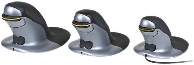 Alt view image 6 of 6 - Posturite Penguin Ambidextrous Vertical Mouse 9820101 Silver/Graphite 1 x Wheel USB Wired Laser Mouse - Large
