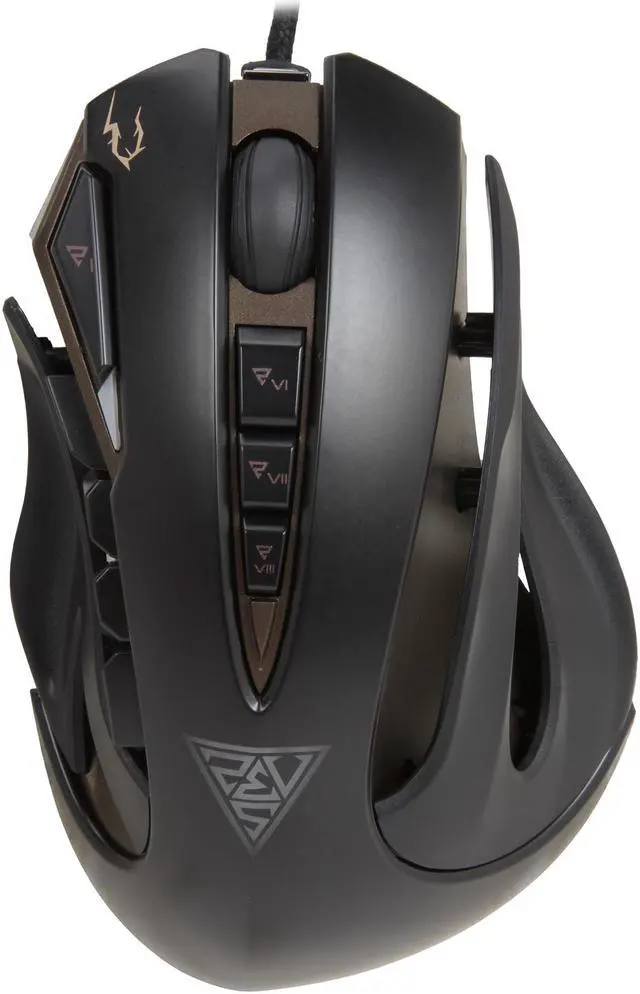 Alt view image 2 of 5 - GAMDIAS Zeus GMS1100 Laser Unique Side Grip Calibration MMO RPG Gaming Mouse, 9 Programmable Buttons, 8200 DPI for PC, Adjustable Weight System