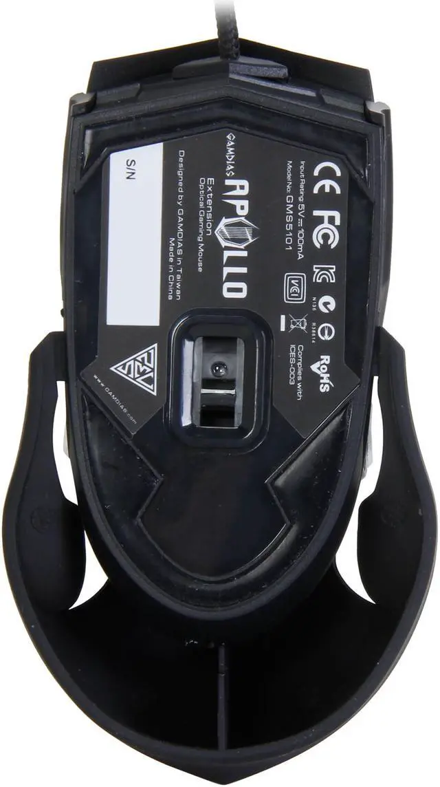 Alt view image 4 of 6 - GAMDIAS Apollo GMS5101 Extension Optical Gaming Mouse, 5 Programmable Buttons, 3200 DPI