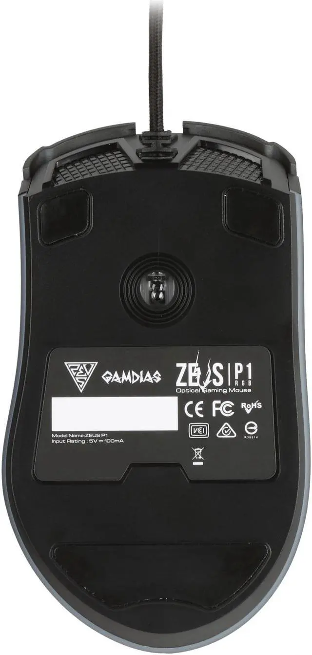 Alt view image 5 of 6 - GAMDIAS ZEUS P1 RGB GD-ZEUS P1 Black Wired Optical Gaming Mouse with 12000 dpi Optical Sensor