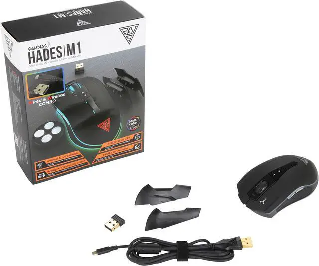 Alt view image 6 of 6 - Gamdias Hades M1 Wireless Gaming Mouse with RGB