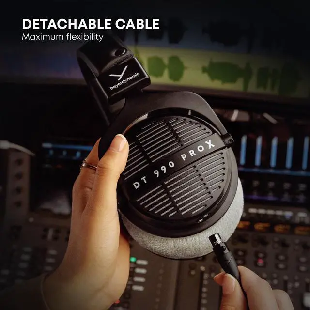 Alt view image 5 of 7 - beyerdynamic DT 990 Pro X 48 ohm Wired Over-Ear, Open Back Professional Recording Studio Monitor Headphones for Mixing, Editing, Critical Listening, DJ Stereo Headsets, Made in Germany, Black w/Gray