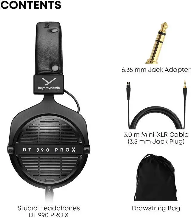 Alt view image 4 of 7 - beyerdynamic DT 990 Pro X 48 ohm Wired Over-Ear, Open Back Professional Recording Studio Monitor Headphones for Mixing, Editing, Critical Listening, DJ Stereo Headsets, Made in Germany, Black w/Gray