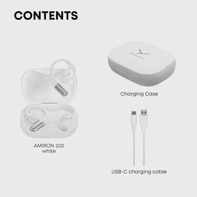 Alt view image 4 of 9 - Beyerdynamic AMIRON 200 True Wireless Bluetooth Earbuds w/Ear Hooks. Running, Biking, Sport, Fitness Open Headphones with 36Hrs Playtime. IP54 Weather Resistant Earphones, Lightweight, Mic. (White)