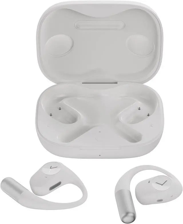 Alt view image 3 of 9 - Beyerdynamic AMIRON 200 True Wireless Bluetooth Earbuds w/Ear Hooks. Running, Biking, Sport, Fitness Open Headphones with 36Hrs Playtime. IP54 Weather Resistant Earphones, Lightweight, Mic. (White)