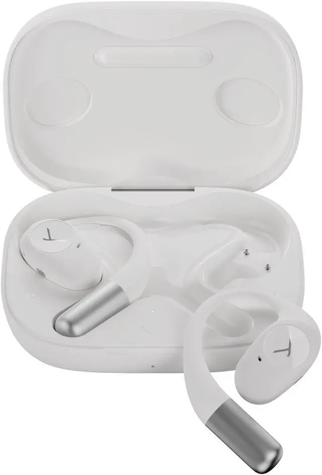 Alt view image 2 of 9 - Beyerdynamic AMIRON 200 True Wireless Bluetooth Earbuds w/Ear Hooks. Running, Biking, Sport, Fitness Open Headphones with 36Hrs Playtime. IP54 Weather Resistant Earphones, Lightweight, Mic. (White)