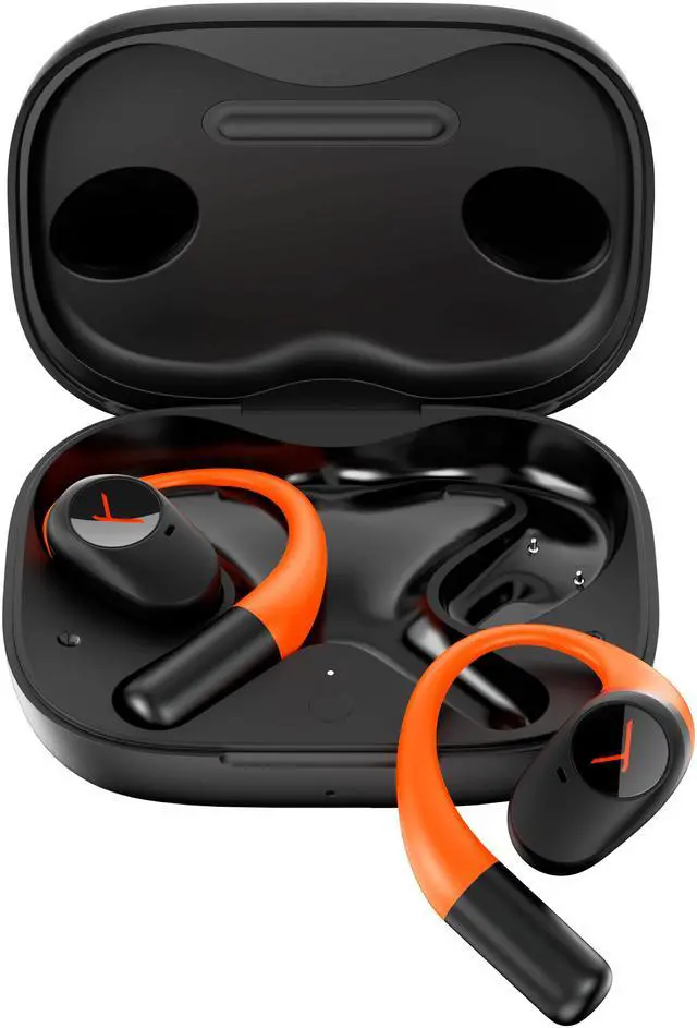 Alt view image 2 of 11 - Beyerdynamic AMIRON 200 True Wireless Bluetooth Earbuds w/Ear Hooks. Running, Biking, Sport, Fitness Open Headphones with 36Hrs Playtime. IP54 Weather Resistant Earphones, Lightweight, Mic. (Sport)