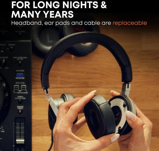 Alt view image 7 of 12 - beyerdynamic DJ 300 Pro X Club Professional DJ Headphones, 2-in-1 On & Over-Ear Cups, Black/Silver (1001971)