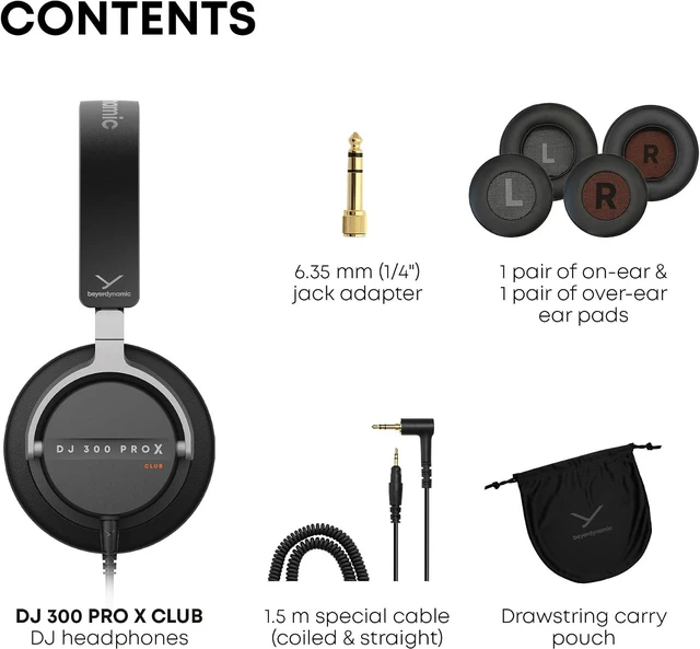Alt view image 4 of 12 - beyerdynamic DJ 300 Pro X Club Professional DJ Headphones, 2-in-1 On & Over-Ear Cups, Black/Silver (1001971)