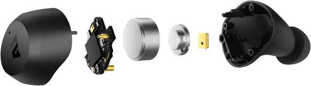 Alt view image 2 of 7 - Ausounds AUSHB101-Black AU-Stream Hybrid True Wireless Hybrid Noise Cancelling Earbuds