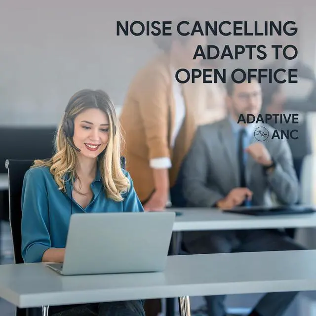 Alt view image 6 of 7 - Yealink UH48 ANC Wired Headset with Microphone, Active Noise Cancelling USB Headphones for PC, MS Teams Certified Works with All Other Call Platforms, All Day Comfort, Mute Button