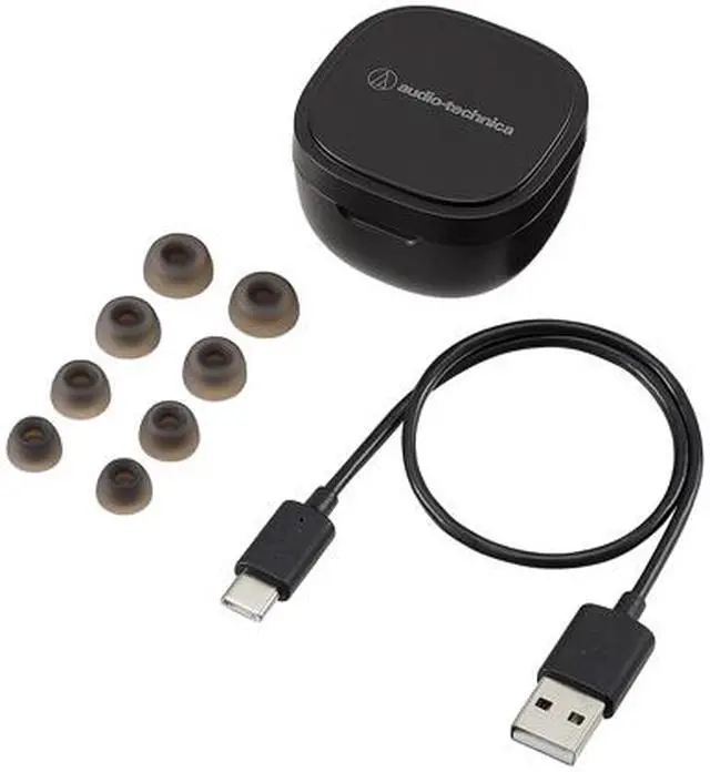 Alt view image 5 of 5 - Audio-Technica Black ATH-SQ1TWBK True Wireless Earbuds