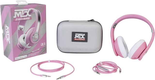 Alt view image 7 of 7 - MTX StreetAudio iX1 On-Ear Acoustic Monitor Headphones - Pink