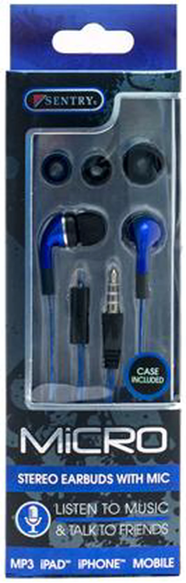 Sentry Evolve Sentry Blue HO542 Micro Stereo Earbuds with Mic - Newegg.com