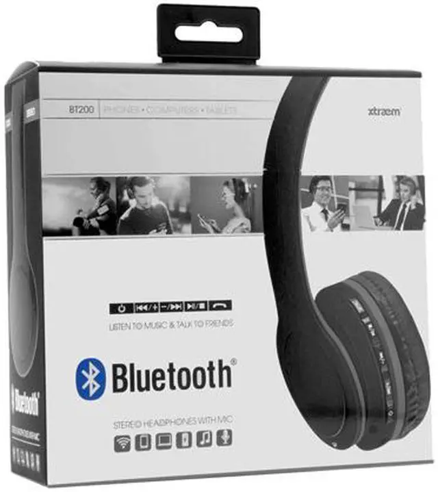Alt view image 2 of 2 - Sentry Gray BT200 Bluetooth Stereo Headphones with Mic