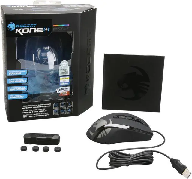 Alt view image 6 of 6 - ROCCAT Kone[+] ROC-11-801 Black 8 Buttons Tilt Wheel USB Wired Laser Gaming Mouse